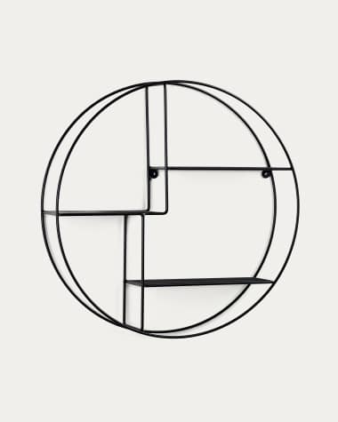 Across wall shelves in steel with black finish Ø 55 cm