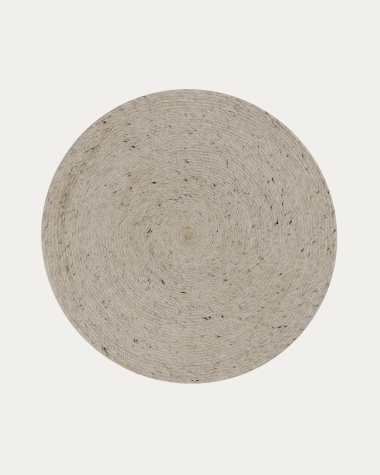 Takashi 100% grey wool round rug, Ø 200 cm
