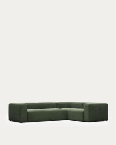 Blok 4 seater corner sofa in green, 320 x 230 cm / 230 x 320 cm FR