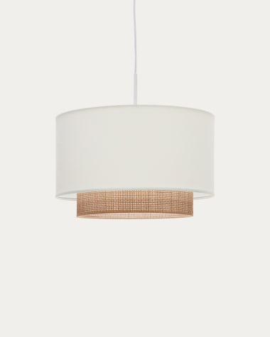 Erna bamboo ceiling lampshade with natural, white finish Ø 40 cm