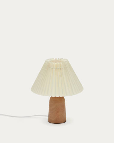 Lampe de table Benicarlo en bois finition naturelle et beige
