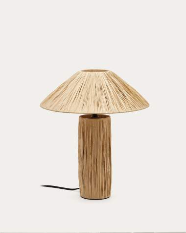 Samse table lamp in green natural UK adapter