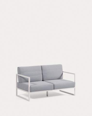 Comova 100% outdoor 2-seater sofa in blue and white aluminium, 150 cm