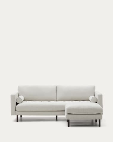 Debra 3-Sitzer-Sofa mit Fußablage mit Bezug in perlfarbener Chenille Beine Wenge-Finish 222 cm FSC Mix Credit