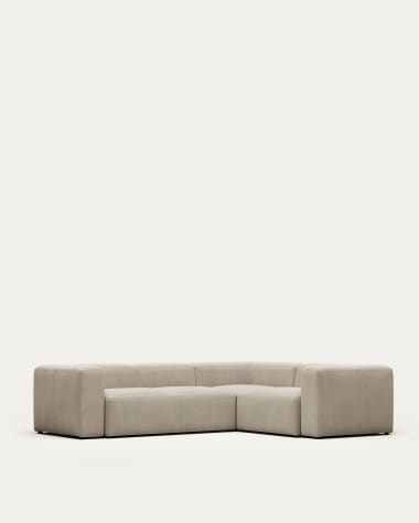 Blok 3 seater corner sofa in beige, 290 x 230 cm / 230 cm 290 cm FR