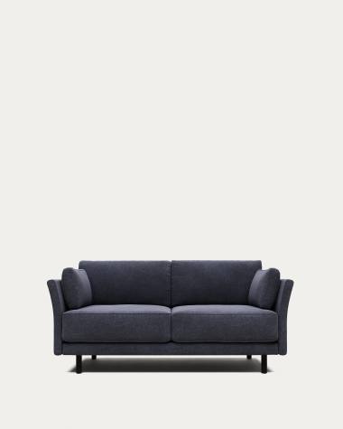 Gilma 2 seater sofa in blue with black finish legs, 170 cm FR