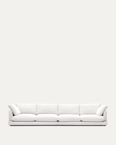Gala 6-seater white chenille sofa FSC Mix Credit 390cm