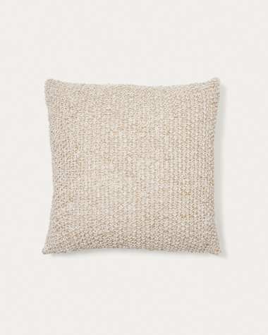 Sunira cushion cover in cotton and natural jute, 45 x 45 cm
