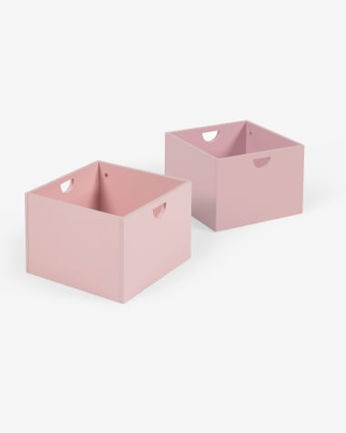 Nunila set of 2 drawers for storage unit in pink MDF