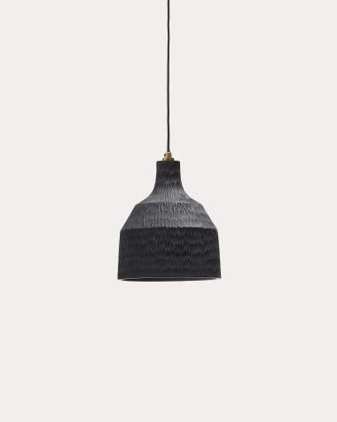 Amire wooden ceiling lamp in a black finish, Ø 21 cm