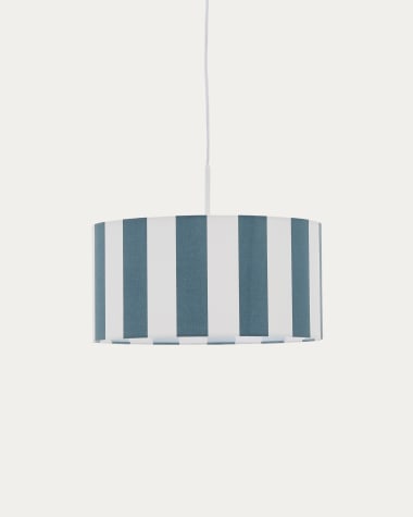 Ciral ceiling lamp shade with blue and white stripes, Ø 40 cm