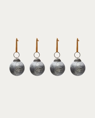 Set de 4 boules de Noël Blama en verre recyclé argenté Ø 6 cm