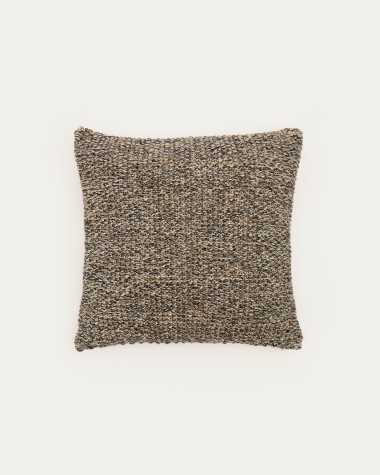 Tivra black cotton and jute cushion cover 45 x 45cm