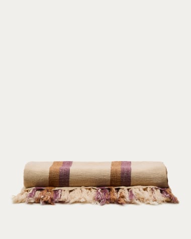 Coperta Arven 100% cotone a righe multicolore 130 x 170 cm