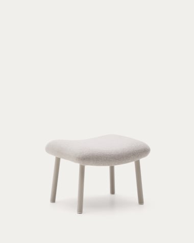 Repose-pieds Inari beige et acier finition peinte beige 60 x 50 cm FSC Mix Credit