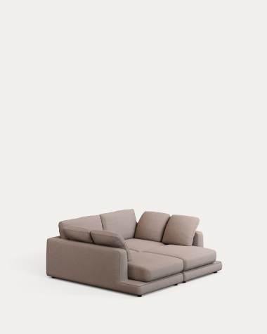 Gala 3-seater sofa with double chaise longue taupe, 210 cm