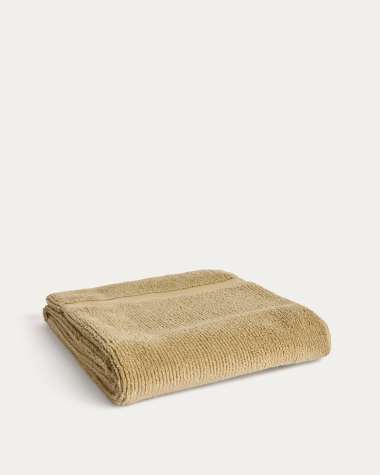 Badetuch Olvira aus 100 % Baumwolle mit Jacquard-Bordüre, dunkelgrün, 70 x 140 cm