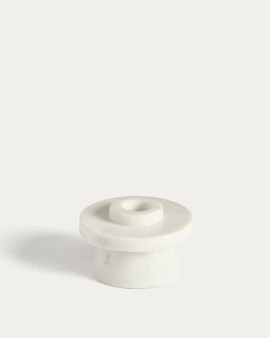 Zalvori white marble candle holder 8cm