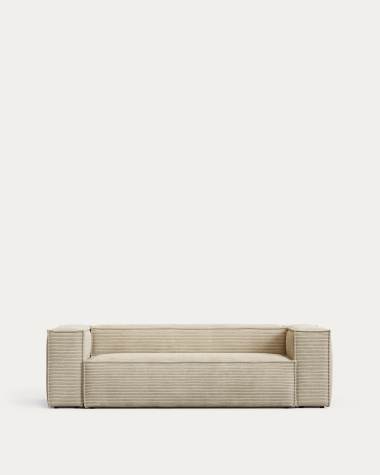 Blok 3-seater sofa in natural thick corduroy 240cm FSC Mix Credit