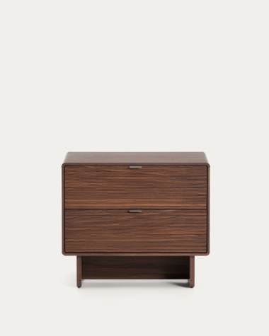 Norlen 2-drawer bedside table in walnut veneer FSX Mix Credit 60 x 52cm