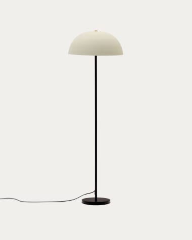 Nibla black metal floor lamp with white clay-effect shade