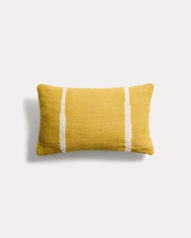 Daila yellow 100% PET cushion cover with Ikat graphic 30 x 50cm