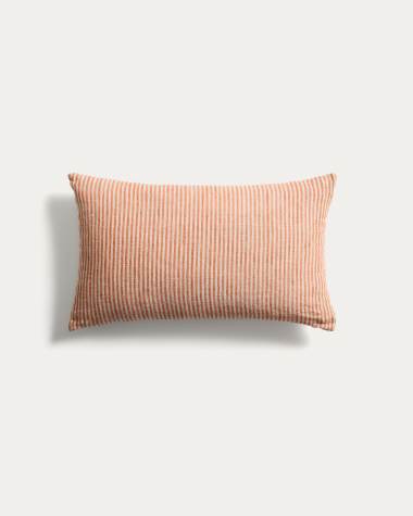 Oriade orange striped linen cushion cover 30 x 50cm