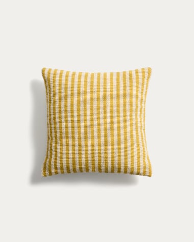 Dirome mustard striped 100% PET cushion cover 45 x 45cm