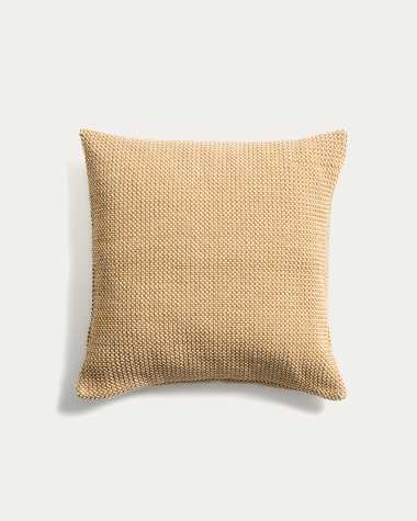 Narida mustard 100% cotton jacquard cushion cover 50 x 50cm