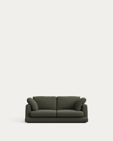 Gala 3-seater sofa in dark green chenille FSC Mix Credit 210 cm