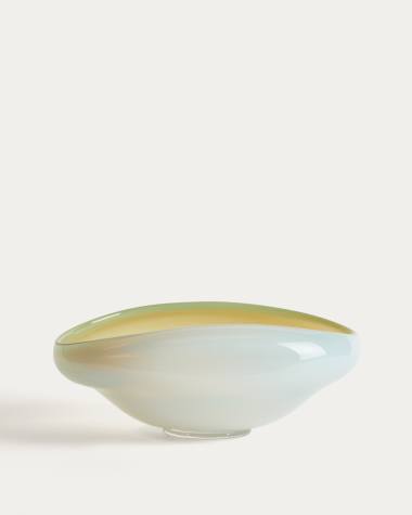 Centerpiece Nodila από λευκό γυαλί 30 x 21 εκ