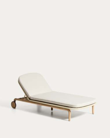 Alipa sun lounger in FSC 100% solid acacia wood and ecru rope cord