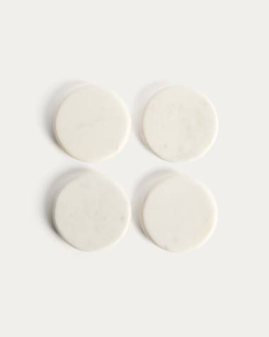 Erefi set of 4 white marble coasters