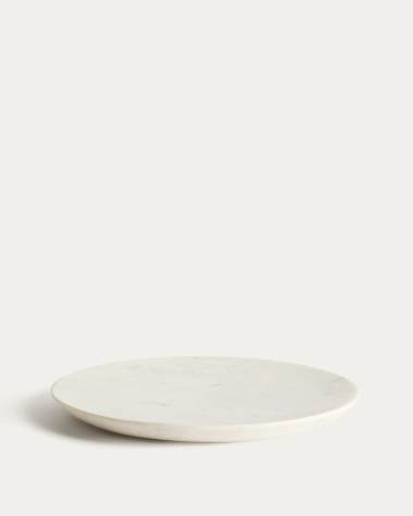 Erefi white marble flat plate