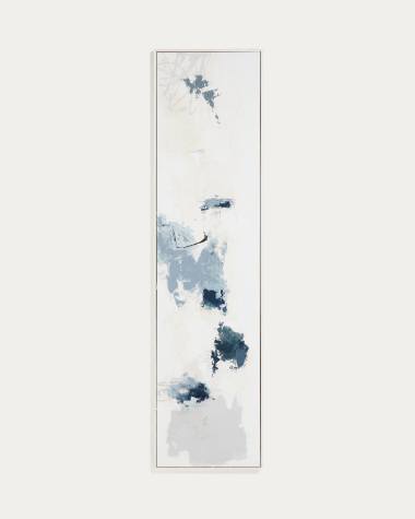Erale grey and blue hand-painted abstract picture 47 x 182cm