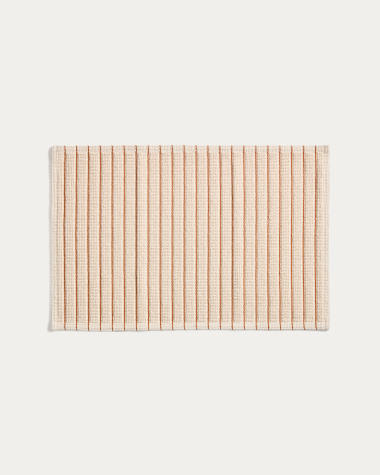 Merade cotton bathmat with orange stripes 50 x 80cm