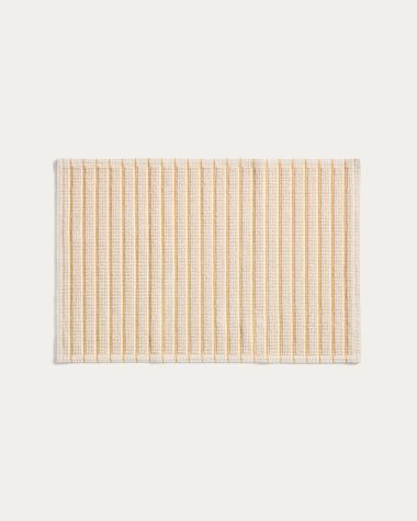 Merade cotton bathmat with yellow stripes 50 x 80cm