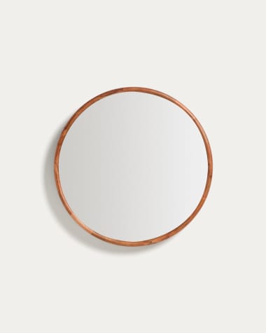 Berale spiegel van acaciahout Ø49,5