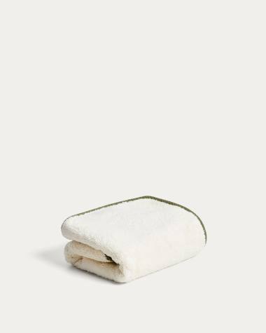Sedora 100% cotton towel with green contrast detail 50 x 90cm