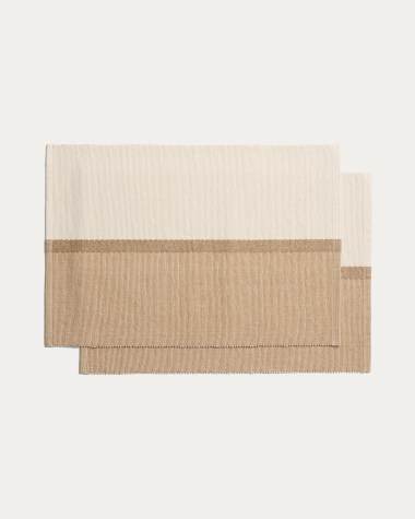 Tari set of 2 beige 100% cotton placemats 35 x 50 cm