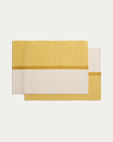 Set Tari mit 2 Tischsets aus 100% Baumwolle gelb 35 x 50 cm