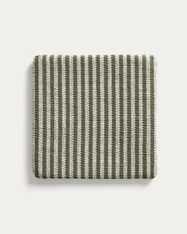 Dirome green striped 100% PET chair cushion 40 x 40cm
