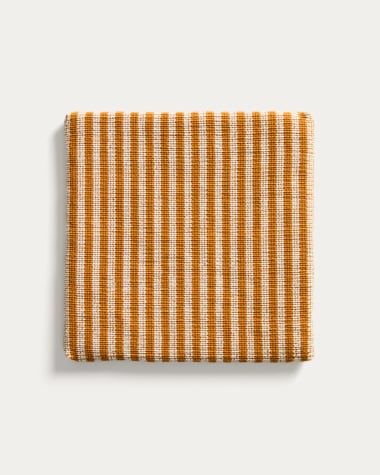 Dirome orange striped 100% PET cushion cover 40 x 40cm