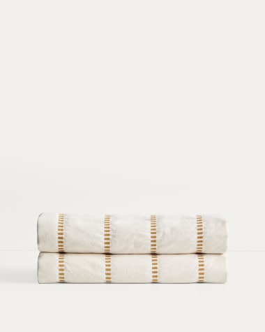 Lidala mustard striped 100% cotton jacquard bedspread for 90/135cm bed