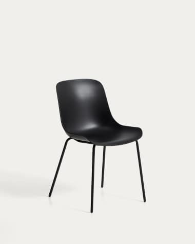 Altea black chair with black-finished steel legs