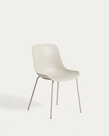 Altea beige chair with beige-finished steel legs