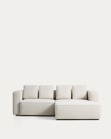 Marela beige chenille 3-seater sofa bed with right chaise longue 236cm FSC Mix Credit