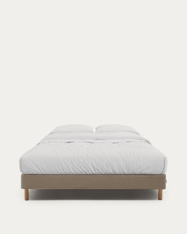 Ofelia brown base with removable cover and solid beech wood legs for 160 x 200cm mattress