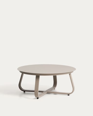 Table basse d’extérieur Tamaris en aluminium taupe Ø 80 cm