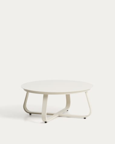 Table basse d’extérieur Tamaris en aluminium beige Ø 80 cm